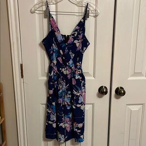 Yumi Kim Blue and Pink Spaghetti Strap Midi Dress